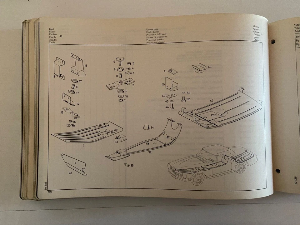 MERCEDES BENZ 230SL Liste des pièces détachés d'usine N° 10126, 546 pages - Photo 4/4