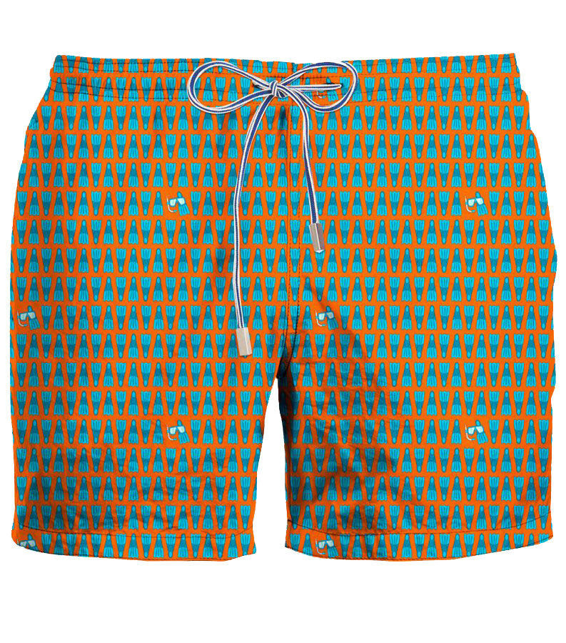 Костюм ZEYBRA da bagno pinne arancione HERITAGE из 100% нейлона ИТАЛЬЯНСКОГО ПРОИЗВОДСТВА AUB056