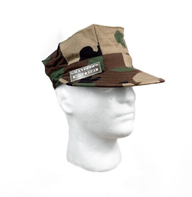 USMC M81 WOODLAND CAP 8 POINT 2 PLY TOP STITCH NO EGA