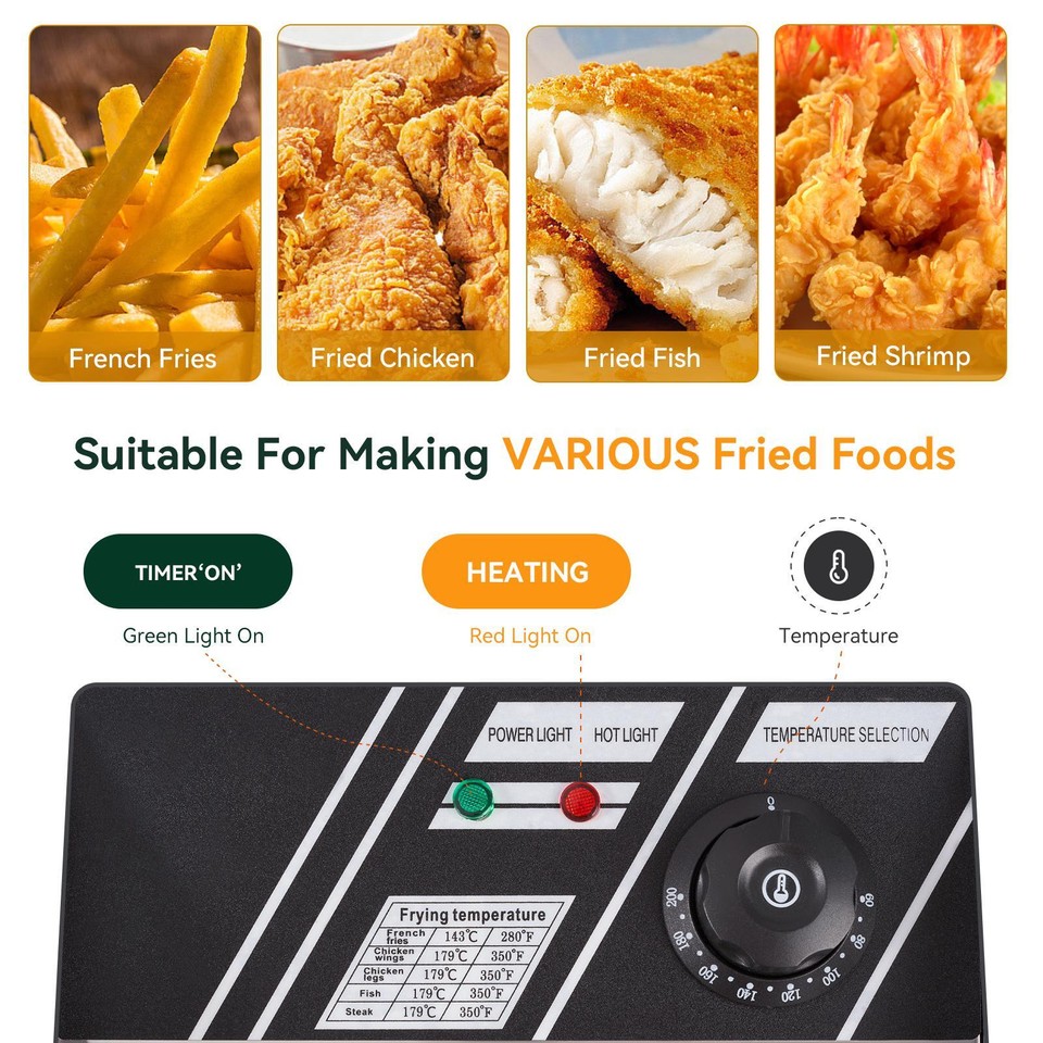 6L Electric Deep Fryer Commercial Kitchen Fry Basket Gas Oil Cooker eBay