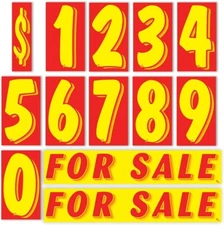 Vinyl Number and For Sale Slogans  Decals Car Lot Windshield Pricing Stickers