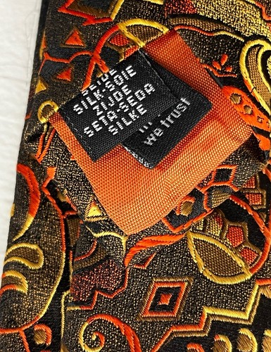 Ted Baker London Silk Tie 57”x4” Brown Orange Beige Paisley New - Picture 5 of 6