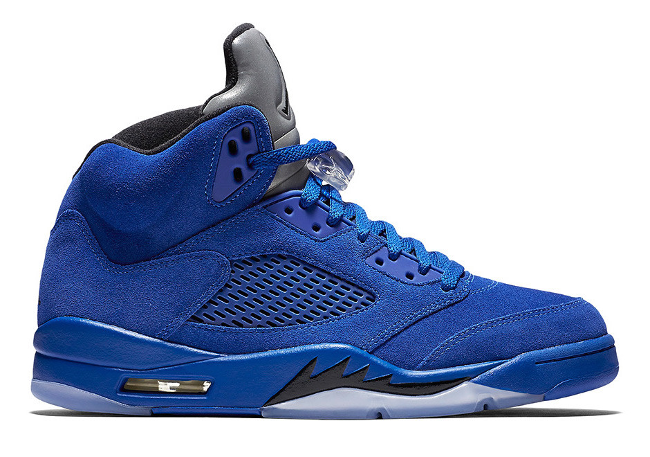 retro 5 blue and white