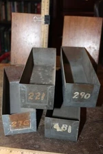 ONE Each Vintage Galvanized Metal Industrial Numbered Tray 9-1/2" x 2-1/4" x 3"