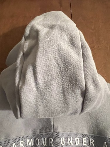 Under Armour Loose Light Gray Full Zip Medium Hoodie - Picture 4 of 12