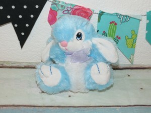 DanDee Bunny Blue Easter Rabbit Plush Stuffed Hopster White Pink Nose Toy 7