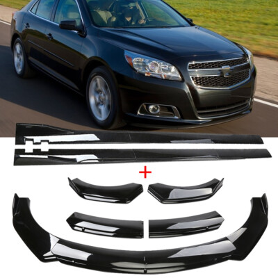 For Chevrolet Malibu Black Front Bumper Lip Body Kit Spoiler Splitter