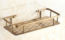 30cm Antique Brass Bathroom Accessory Shower Shelf Storage Basket Holder aba107