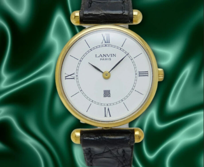 LANVIN（ランバン）腕時計 Lanvin Women's GP/SS Gold-plated Round White Dial Antique Manual