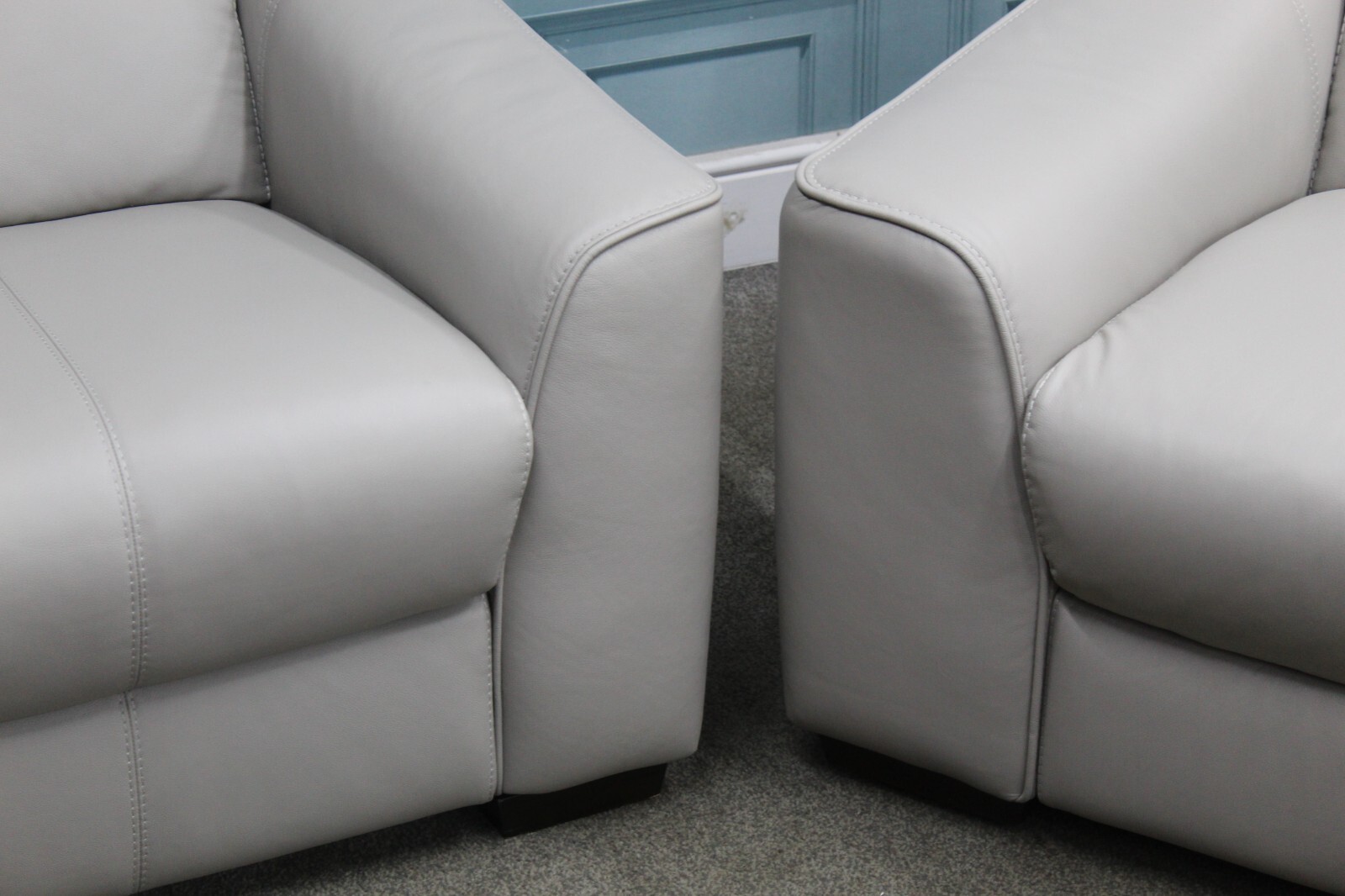 FURNITURE VILLAGE ELIXIR STATIC 2 SEATER SOFA & 2x CHAIRS, FEATHER GREY