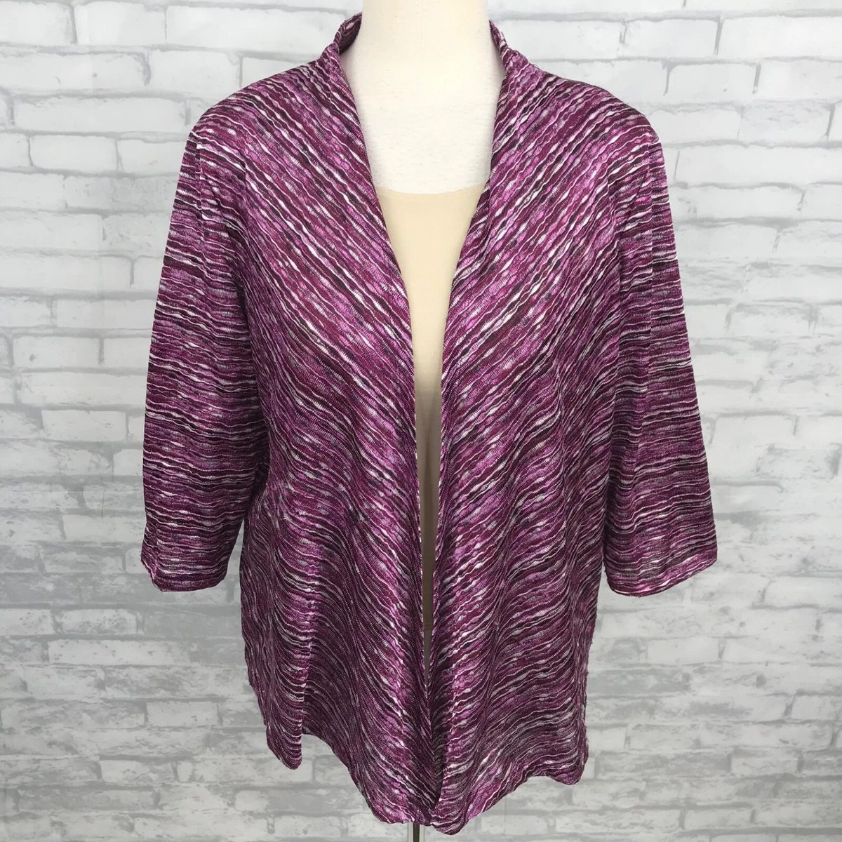 Cardigan Alfred Dunner - Motif Chevron & Paillettes - Taille L Petites - Neuf Avec étiquettes