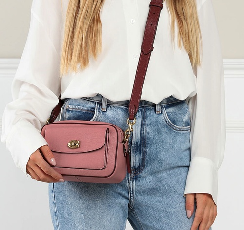 coach camera bag in colorblock