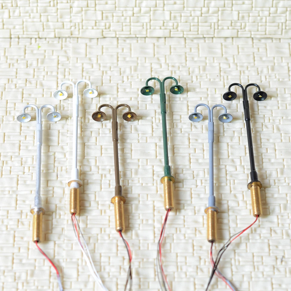 5 x N scale LED light Model train Railroad street Lamp post + resistors #702NBG - Image 4 of 4