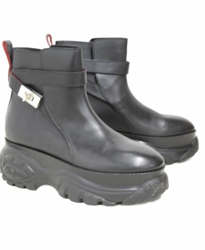 032C x Buffalo Donna Nero Scarpe Alte da coscia-Stivali in Pelle UK6 NUOVI  RRP515 | eBay