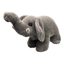 Grey African Elephant Plush Trunk Up Miyoni By Aurora Toy Stuffed Animal 16" L