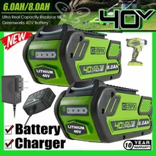 40V For Greenworks G-MAX Lithium Battery 29472 29462 29252 20202 40 Volt/Charger