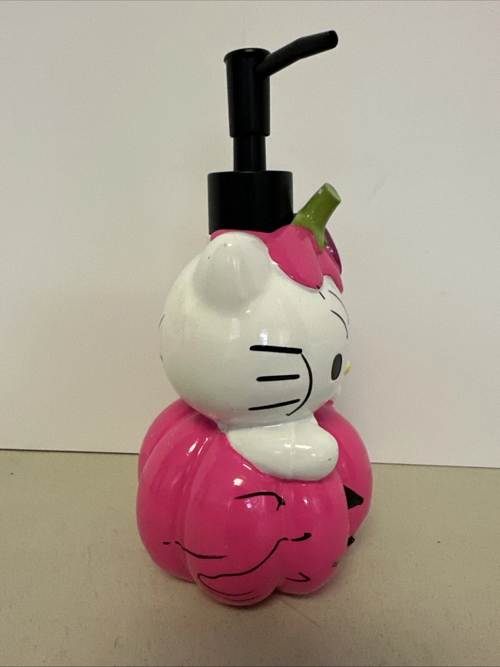 Hello Kitty Soap Dispenser Halloween Pumpkin, Cat Skeleton Ceramic Pink/White - Image 4 of 4