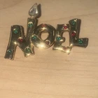 Vintage Rosenberg Noel Rhinestone Brooch Pin Gold tone