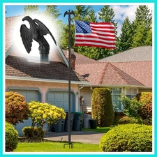 10 FT Flag Pole for Outside House In Ground with 4 Prongs Base - Heavy Duty E...