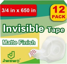 Tape, Invisible Tape Rolls with 12 Dispensers, Home Office Supplies and Back to