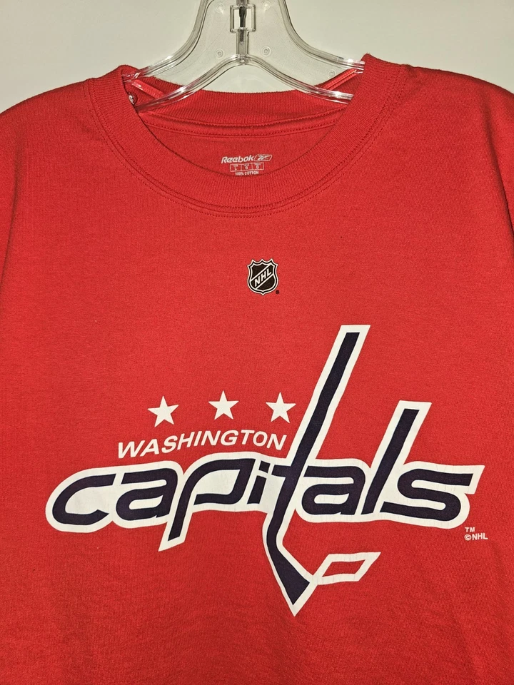 Camiseta Washington Capitals Nicklas Backstrom Grande Para Hombre Roja Gráfica Logo NHL Foto 4 de 4
