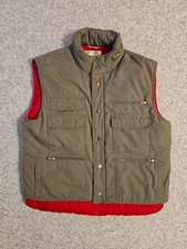 VGT "Sears Fieldmaster" Olive-drab / Multi-pocket Puffer Vest / Mens Sz L reg.