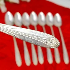 8X LH Tsp National Silver Princess Royal Silverplate Long Handled Tea Malt Spoon