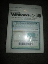 New sealed Microsoft Windows 95 software cd coa NOS