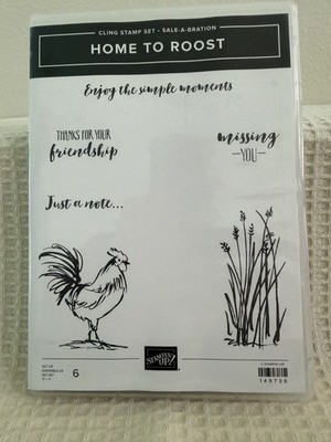 Stampin' Up! HOME TO ROOST Stamp Set Rooster, Just a Note, Missing You, Retired
