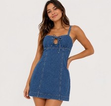 Urban Outfitters Keyhole Blue Denim Mini Dress Size 2
