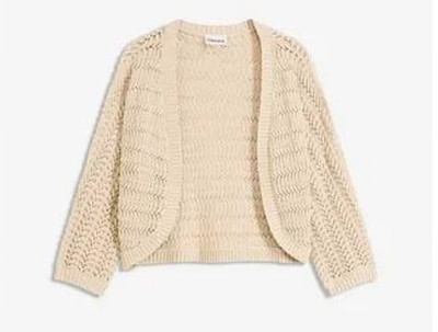 Bolero in Häkel-Optik halbarm Gr. 48/50 Beige Damen Sommerlich Jacke Neu*