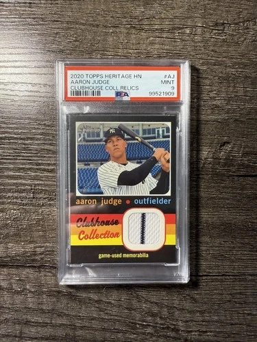 2020 Topps Heritage Clubhouse Relics Aaron Judge PSA 9 Yankees Memorabilia