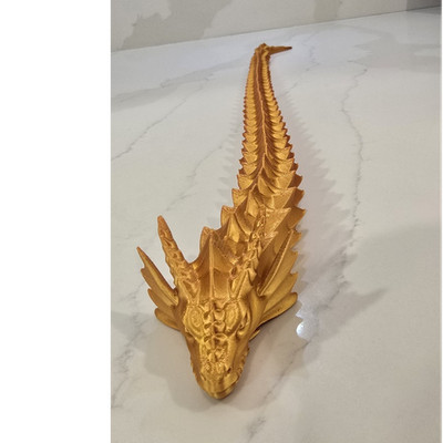  Limited Edition Gold Dragon Articulated  in 3 D Luxury Gold 