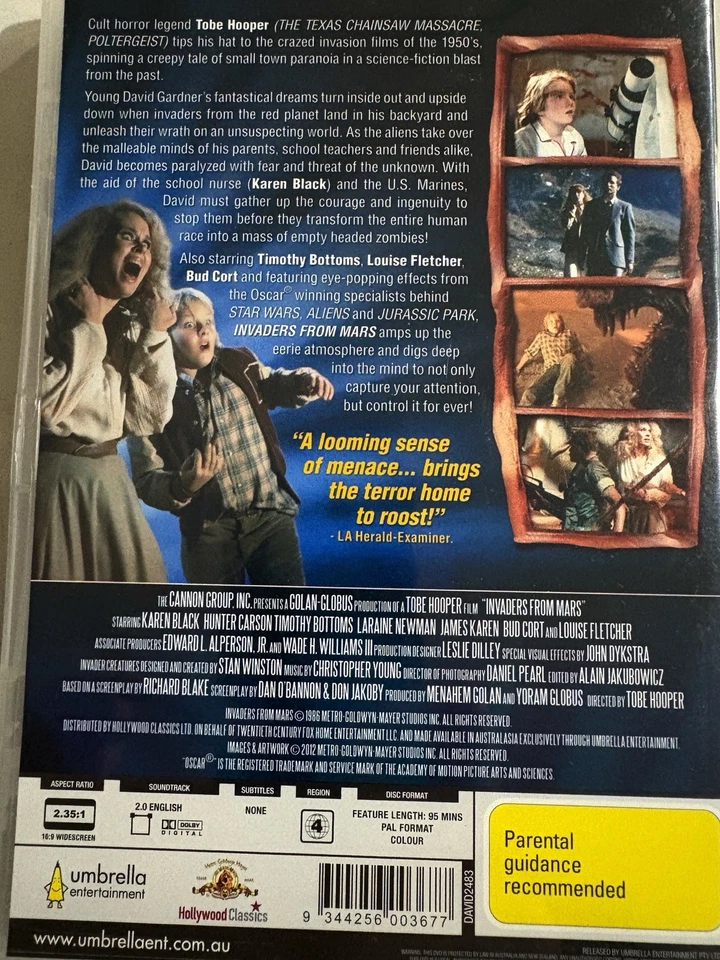 INVADERS FROM MARS DVD Karen Black 1986 Tobe Hooper Exc Cond! - Image 2 of 2