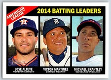 2015 Topps Heritage MICHAEL BRANTLEY / JOSE ALTUVE / VICTOR MARTINEZ #216