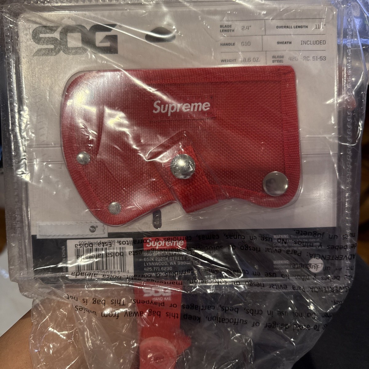 BRAND NEW Supreme SOG Hand Axe SS18 Red Accessories COLLECTIBLE