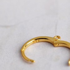 1Pair Sterling Silver 18K Gold Plated Vermeil Hoop Earring with Open Loop FESV32