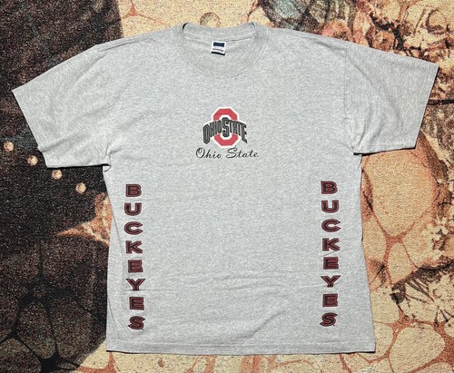 VINTAGE Ohio State Buckeyes Football Side Logo Tee NCC Apparel Grey XXL
