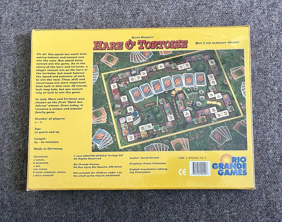 Hare & Tortoise Board Game, David Parlett, Rio Grande Games, NEW & SEALED, MINT - Image 3 of 3