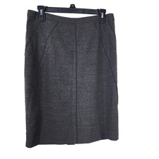 Ann Taylor Women's Skirt Size 6 Gray Knee Length Straight Wool Blend Pencil Zip