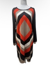 Jessica Howard Gray Orange Long Sleeve Sweater Dress Missy Size XL