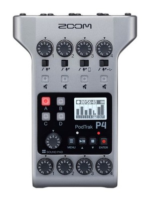 Zoom PodTrak P4 Podcast Recorder 4 XLR Inputs, 4 Headphone Outs, USB/Battery