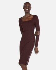 Express Ribbed Side Stripe Square Neck Sheath Dress XS
