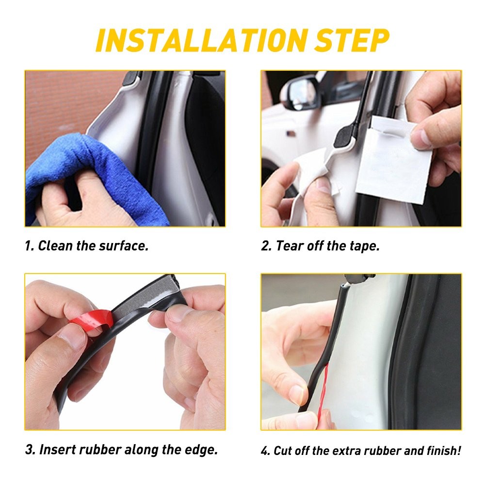 32.8FT Car Edge Door Lock Trim Moulding Guard Strip Rubber Seal Protector Strip