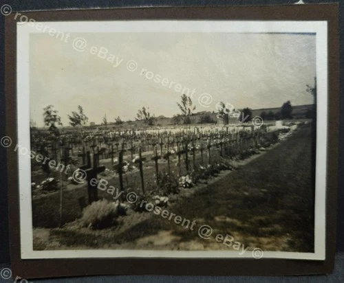 c1920 France ? WW1 Military Cemetery Grave markers original photo 11 by 8cm