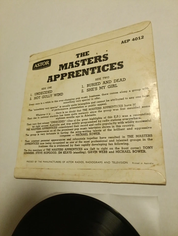 The Masters Apprentices E.P. 7". VG+/G+ - Image 4 of 4