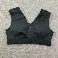 Tommie Copper Sports Bra Womens XL Black Zip Front Compression Copper Znergy