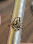 Vintage 925 Sterling Silver Marcasite Ring Art Nouveau Style missing stones