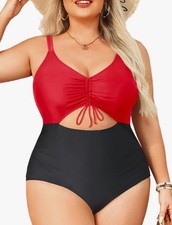 Daci Women Plus Size Cutout One Piece Swimsuits Tummy Control Bathing Suits