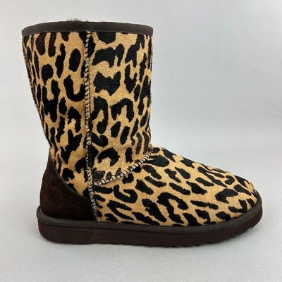 UGG Boots Damen Gr. UK6,5 klassisch kurz Leopardenmuster Lammfell Winter Bootie